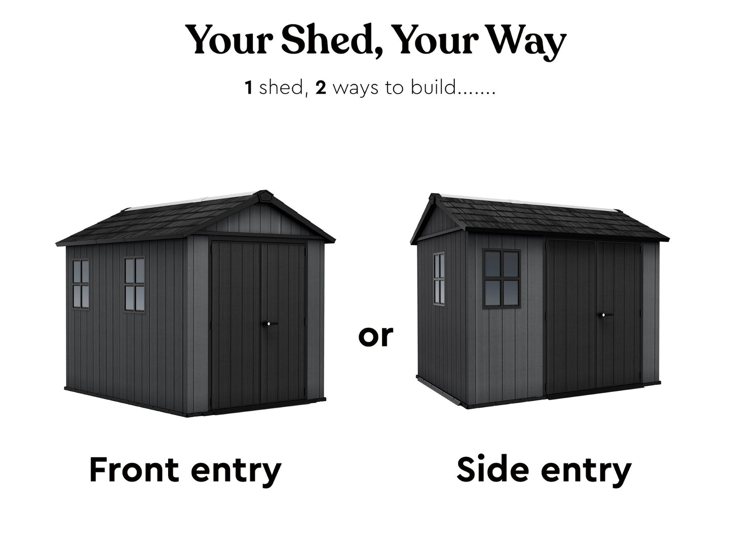 Keter Newton Plus Resin Shed Grey - 15 Year Guarantee
