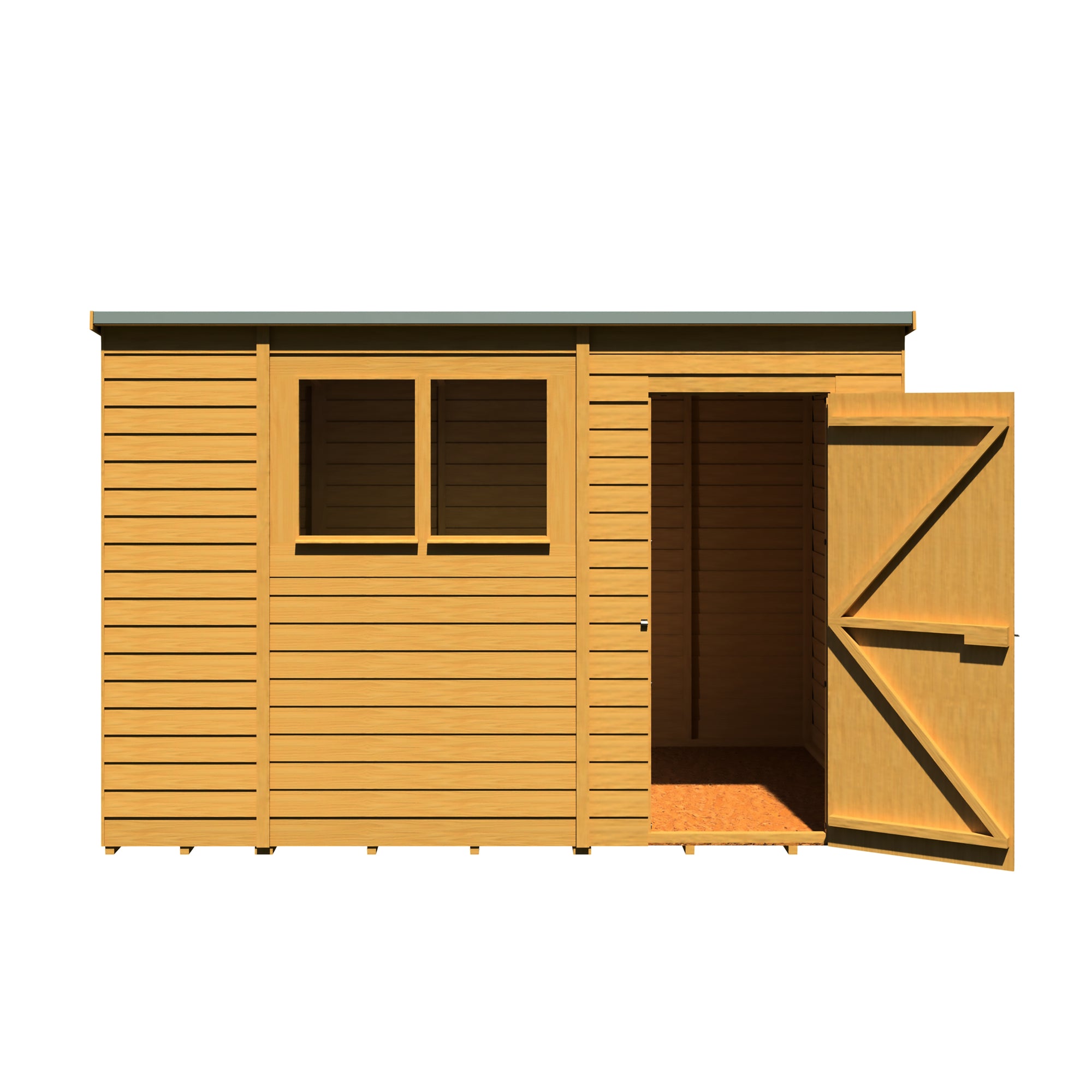 Shire Pent Dip Treated Overlap Value Garden Shed 10x6