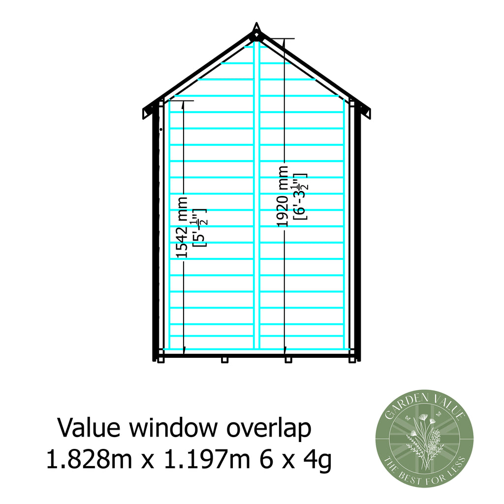 Shire Apex Dip Treated Overlap Garden Shed 6x4