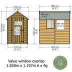 Shire Apex Dip Treated Overlap Garden Shed 6x4
