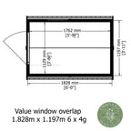 Shire Apex Dip Treated Overlap Garden Shed 6x4